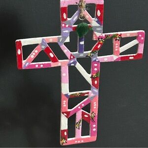 Handcrafted Multicolor Geometric Cross